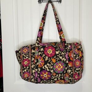 Vera Bradley Large Duffel Bag Suzani Retired 2011 Travel Quilted Cotton Gym Bag